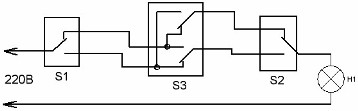 Коридорный выключатель с тремя переключателями
