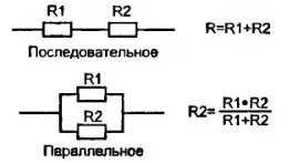 Схемы соединения резисторов