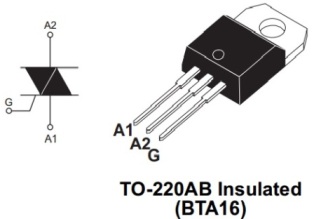Цоколевка симистора BTA16-600