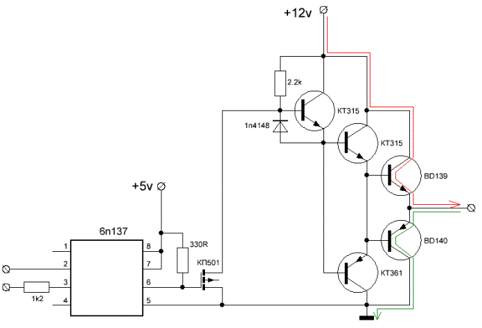 Схема драйвера полевого транзистора