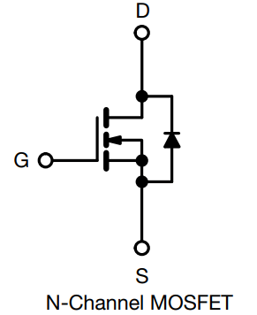Схема полевого транзистора с внутренним защитным диодом