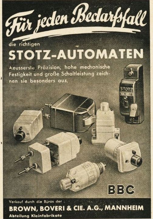 Автоматические выключатели в середине XX века