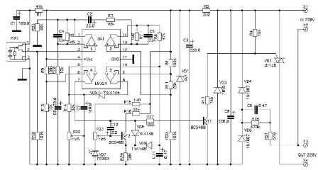 Схема управления освещением от датчика движения (нажмите на рисунок для просмотра схемы в большем формате)