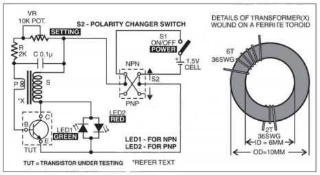 Еще одна схема пробника для проверки транзисторов