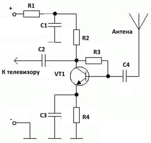 Схема антенного усилителя