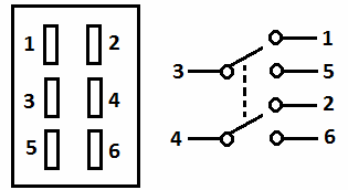 Схема тумблера типа DPDT