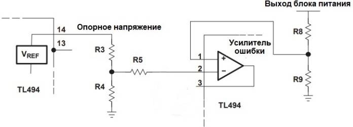 Частотная коррекция в петле обратной связи ИИП на примере TL494 