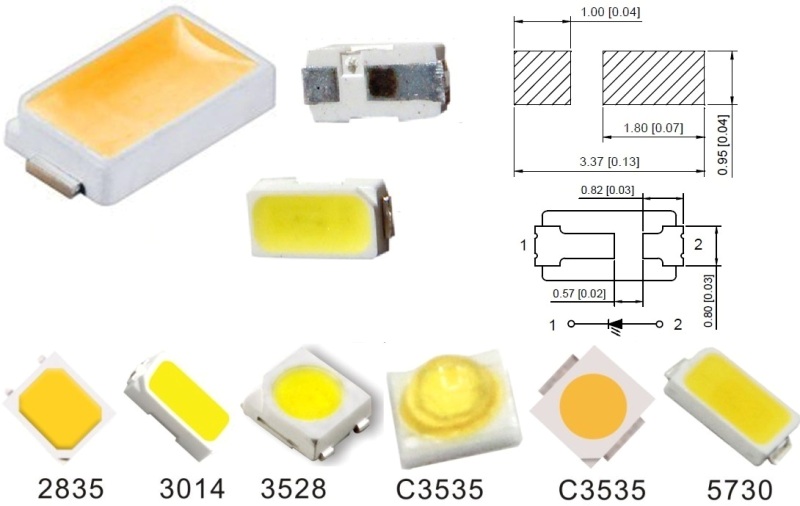Характеристики и сравнение SMD светодиодов