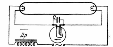 Схема подключения люминесцентной лампы с дросселем и стартером
